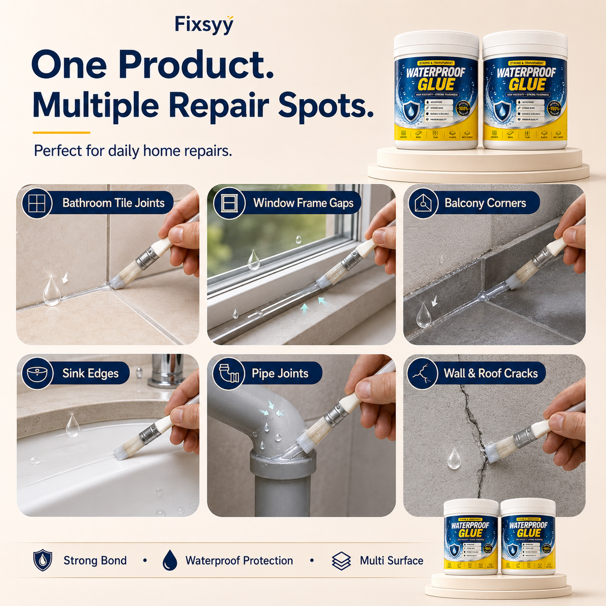 Fixsyy Waterproof Glue - Pack of 2