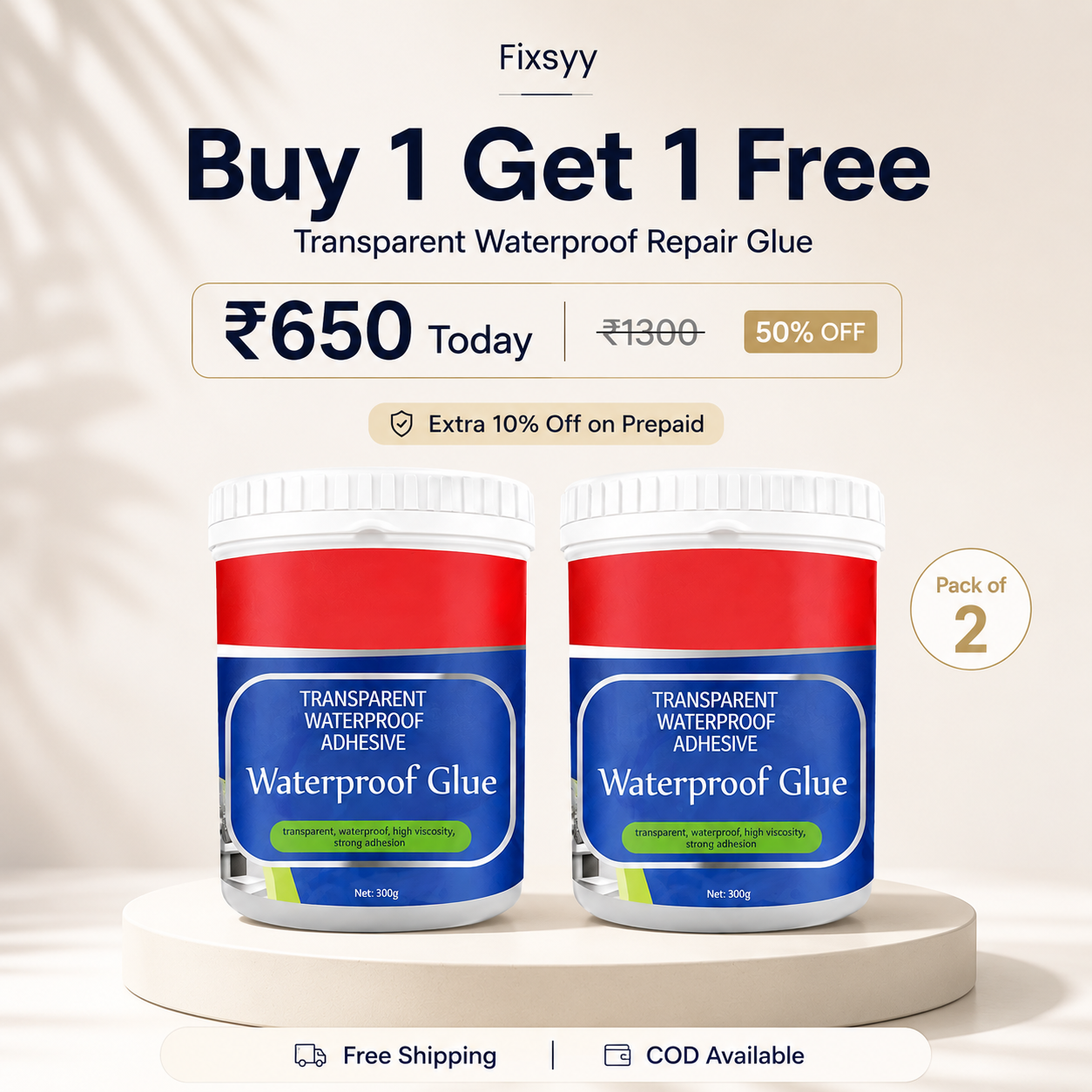 Fixsyy Waterproof Glue - Pack of 2