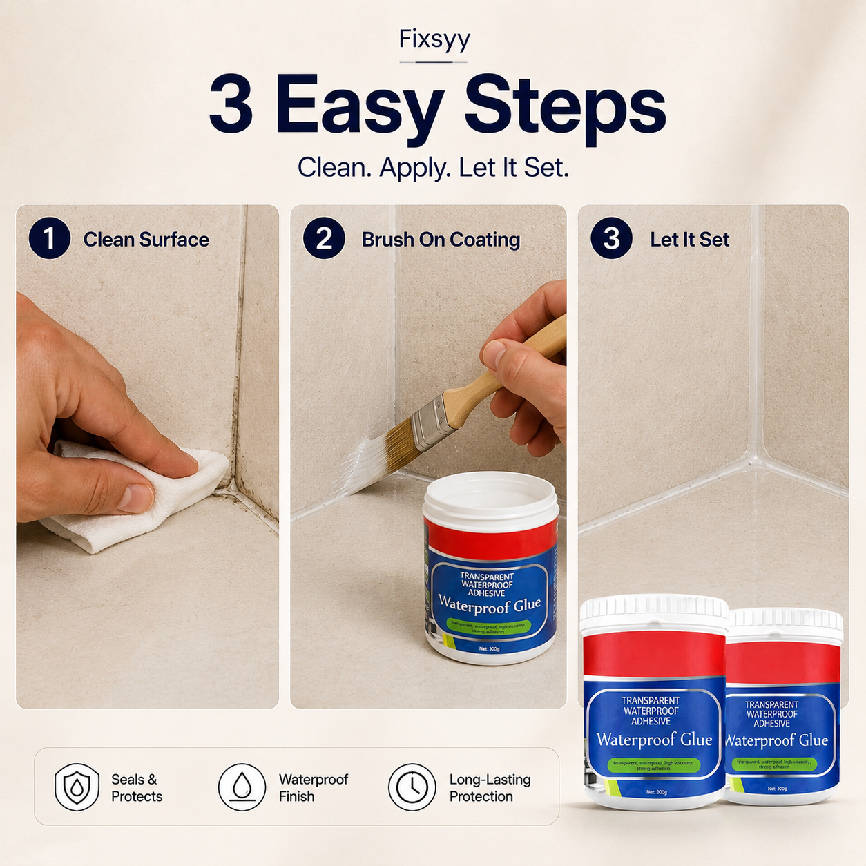 Fixsyy Waterproof Glue - Pack of 2