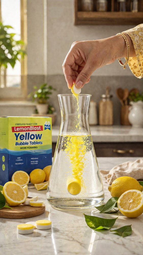 Deep Clean Bubble Tablets - Powerful Lemon Descaling Cleaner