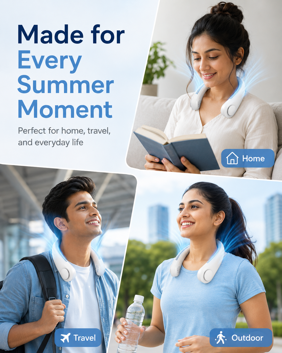 360° Cooling Neck Fan – Hands-Free Portable Personal Air Conditioner