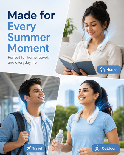 360° Cooling Neck Fan – Hands-Free Portable Personal Air Conditioner