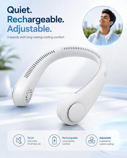 360° Cooling Neck Fan – Hands-Free Portable Personal Air Conditioner