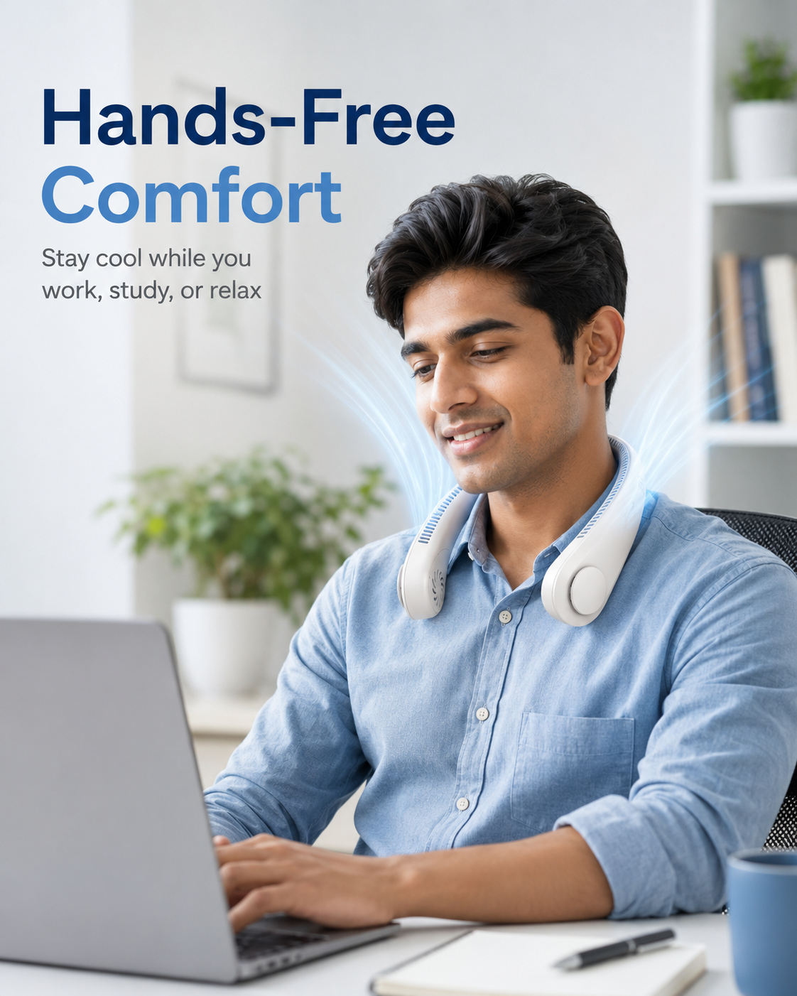 360° Cooling Neck Fan – Hands-Free Portable Personal Air Conditioner